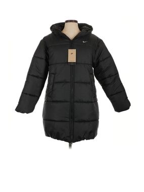 Nike Womens Hooded Black Long Puffer Coat